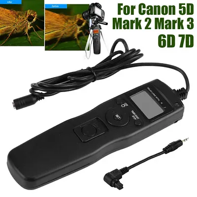 Digital Intervalometer Timer Remote For Canon 7D 6D 5D 50D 40D 30D 5D Camera • £14.99