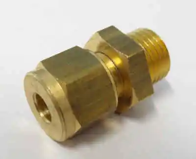 6mm Compression X 1/4  BSP Male Iron Straight Adaptor Fitting • £4.29