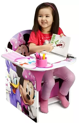 Kids Table Chair Set Toddler Activity Play Art Desk + Bin Storage Minnie Mouse • $84.71