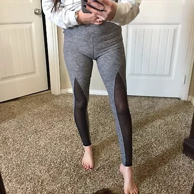 Victorias Secret Pink Ultimate Gray Mesh High Waist Leggings S • $25