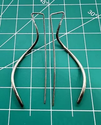 Lovely Vintage Sterling Silver 925 Modernist 2.25” Spiral Threader Hook Earrings • $19.99