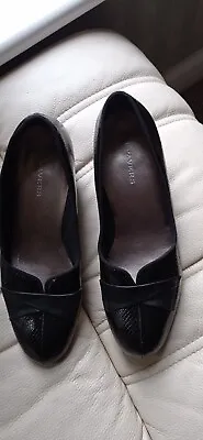 £6.99 • Buy PAVERS Black Croc Faux Patent Leather Neat Court Shoes, UK6, V.g.c.