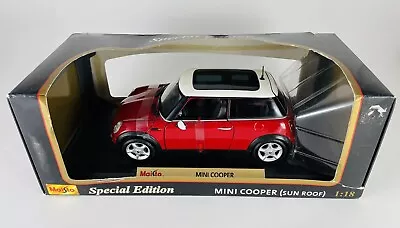 Mini Cooper Maisto Special Edition 1:18 Model Red & White With Sunroof • $34.85