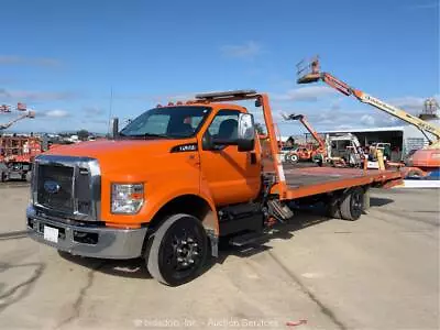 2019 Ford F-650 15' S/A Flatbed Dovetail Rollback Truck Cab Triton V10 Bidadoo • $47000