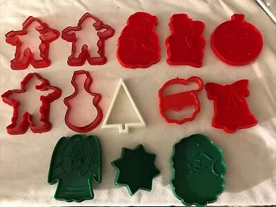 Lot Of Vintage Plastic Cookie Cutters Christmas  • $9.99