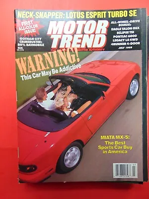Motor Trend  Magazine July 1989 MIATA MX-5 • $7.50