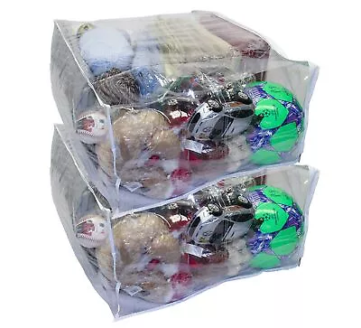 Jumbo Heavy Duty Vinyl Zippered Storage Bags (Clear) For Sweaters Blankets ... • $22.73