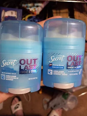 2 Pack - Secret Outlast Deodorant Completely Clean 0.5 Oz Each EXP: 2/24 • $12.65