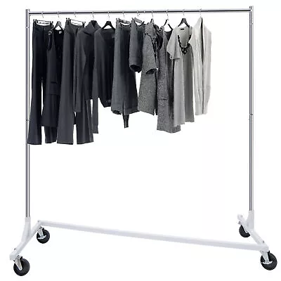 $46.58 • Buy Commercial Garment Rack Rolling Collapsible Clothing Shelf Z-Base W/ Wheels 