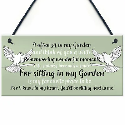 £4.99 • Buy Hanging Garden Plaque Summer House Sign Garden Shed Mum Nan Memorial Gift