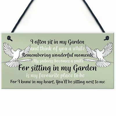 £4.99 • Buy Hanging Garden Plaque Summer House Sign Garden Shed Mum Nan Memorial Gift