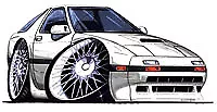 1986-1991 RX-7 White Cartoon T-shirt Turbo II 2 Mazda Rx7 Rotary In Sizes S-3XL • $20.42