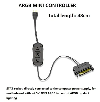5V 3Pin To SATA ARGB Mini Adapter Controller Mini RGB Extension Cable HUB • $5.99