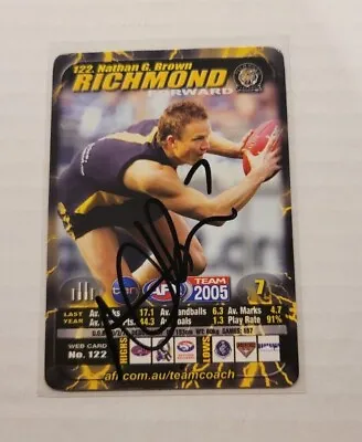 $9.95 • Buy Richmond Tigers - Nathan Brown Signed Afl 2005 Teamcoach Card
