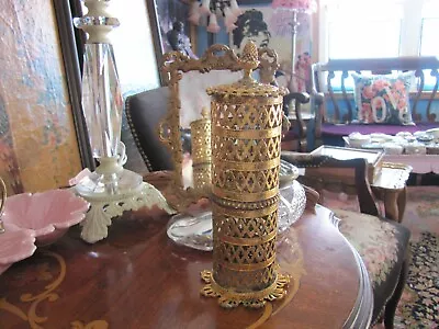 Vintage Ormolu Toothbrush Makeup Brush Holder • $12