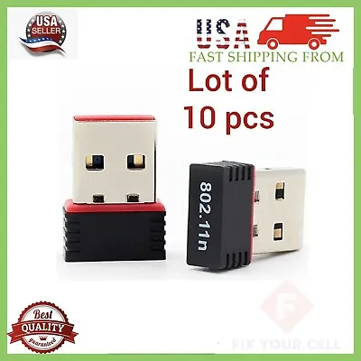 Lot Of 10 Mini USB WiFi WLAN Wireless Network Adapter 802.11 Dongle RTL8188 WIN • $16.48