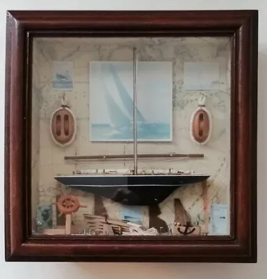 Vintage Nautical Ship In Shadow Box / Maritime/ Navy / Knot Displays/ Models • £25