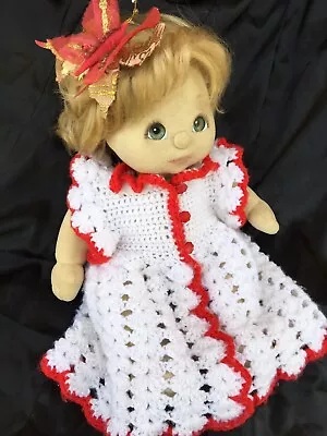 Vintage Handmade Knit White & Red Doll Dress • $29.99