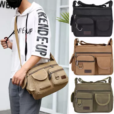 Men Retro Canvas Cross Body Bag Backpack Messenger Shoulder Book Bags Satchel WW • $19.99