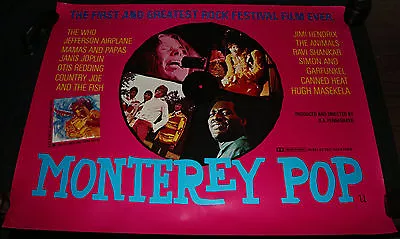 Monterey Pop Movie Poster - Jimi Hendrix Janis Joplin The Who (Grade C7/C8) • $150.87