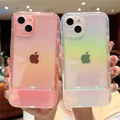 Laser Invisible Stand Phone Case For IPhone 15 14 13 12 11 Pro Max Clear Cover • $8.23