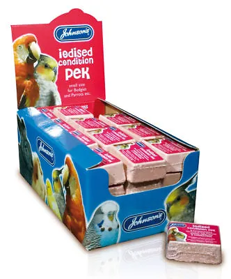 JOHNSON'S IODINE CONDITIONING PEK BLOCKS FOR BIRDS CAGE SMALL X 6 • £5.75