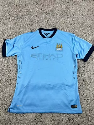 Manchester City Jersey Nike Adult Extra Large 2014-15 AGUERO Football Shirt • $18.99