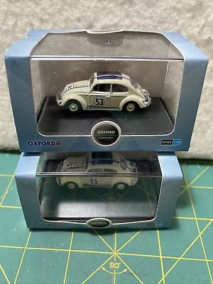 2 Oxford Diecast 1:76 Scale VW Beetle Herbie 53 2 Models Volkswagen • £10
