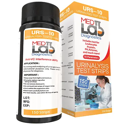$19.99 • Buy 10 Parameter Urine Test Strips For Urinalysis (150 Cnt) For CKD, Liver, Kidneys