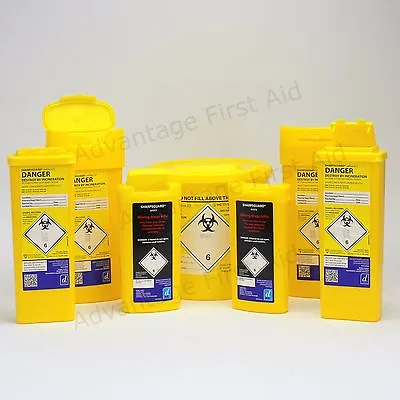 Yellow Sharps Bins For Insulin Syringe Needle Blade Disposal. Clinical Waste.  • £22.50