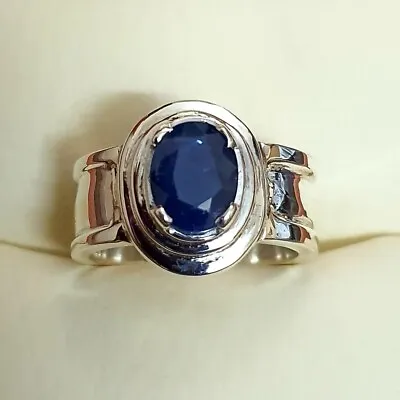 Mens Sapphire Ring In Sterling Silver 925 Simplistic Design • $210