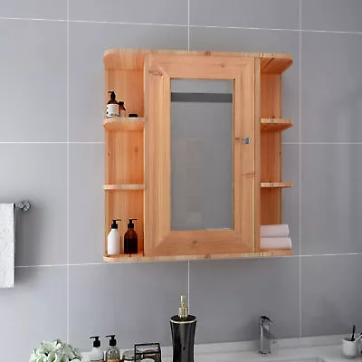 Bathroom Mirror Cabinet Oak 66x17x63  MDF U4B5 • £127.99