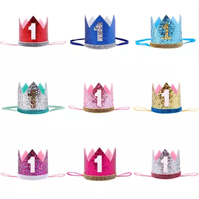 £3.29 • Buy Children Baby First 1st Birthday Party Crown Prince Headband Hat Photo Prop