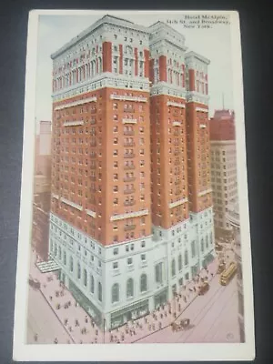 Vintage NEW YORK Postcard   HOTEL MCALPIN Broadway NYC 1920s View Herald Towers • $3.93