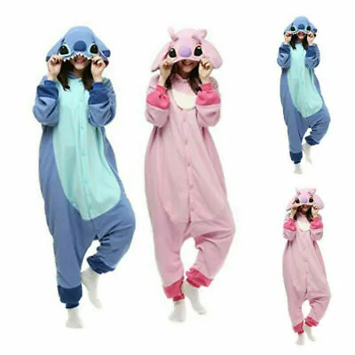 Unisex Stitch Kigurumi Cosplay Costume Animal Party Birthday Sleepwear Dresses • $23.07