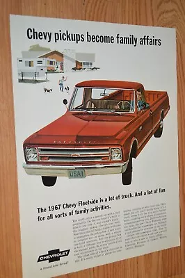 $17.99 • Buy 1967 Chevy Pickup Fleetside Truck Original Large Vintage Advertisement Ad 67 C10