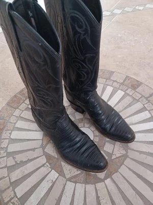 $65 • Buy DAN POST Western Women's Boots Lizard Black Size 5