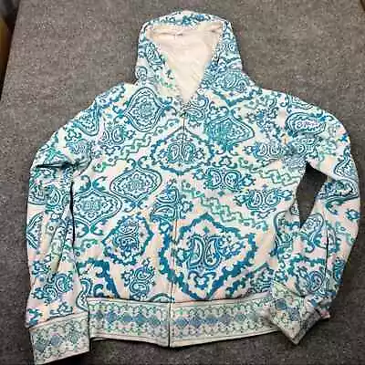 BillaBong Y2K Reversible Blue White Full Zip Hoodie Sweatshirt Large • $17