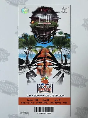 2014 Orange Bowl Ticket 1/3/14 Clemson Tigers Ohio State Buckeyes Watkins MVP • $12.50