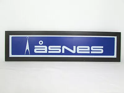 Asnes Skis Framed Advertising Sign Blue White 29  X 7.5   • $20