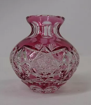 Vintage Bohemian Cranberry Crystal Vase - Thames Hospice • £10