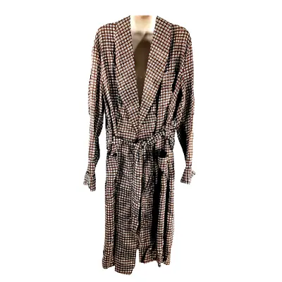 State O Maine Jacobsons Size Large Vintage Men's Robe Silken Brown Mod Lounge • $49.99