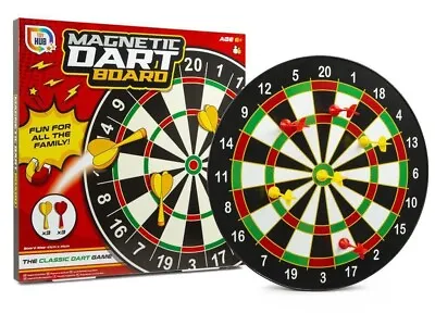 16  Magnetic Dart Board With 6 Darts Set Safe Game Kids Indoor Outdoor Xmas Gift • £14.99