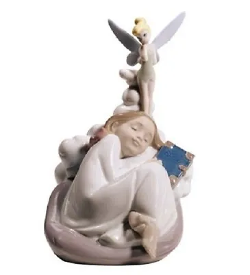 Disney Nao Porcelain By Lladro Figurine Dreaming Of Tinkerbell Now £139.50 • £139.50