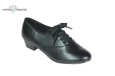 Mens/boys Black Pu Lace Up Oxford Tappers & Pointers Tap Shoe - Heel Taps Avail • £25