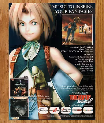 Final Fantasy 9 IX Music Sound Track - Game Print Ad / Poster Promo Art 2001 • $14.99