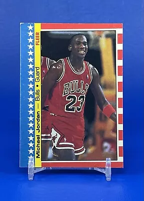 Michael Jordan 1987-88 Fleer Sticker 2nd Year Chicago Bulls 2 Of 11 • $110