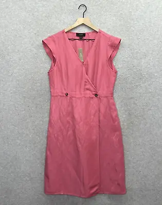 J Crew Dress Womens 12 Pink Linen Blend Vacation Cruise Wedding Preppy NEW • $34.97