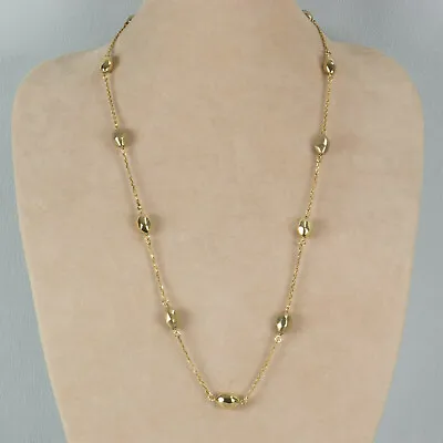 Veronese 18k Gold Over Sterling Silver Polished Satin Nugget Station Necklace • $48