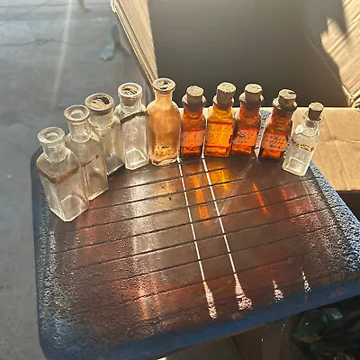 Lot Of Vtg Apothecary Pharmacy Lab Medicine Jars Bottles (10 Bottles) Lot #A6 • $9.99